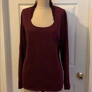 Ann Taylor ruffles neck tee